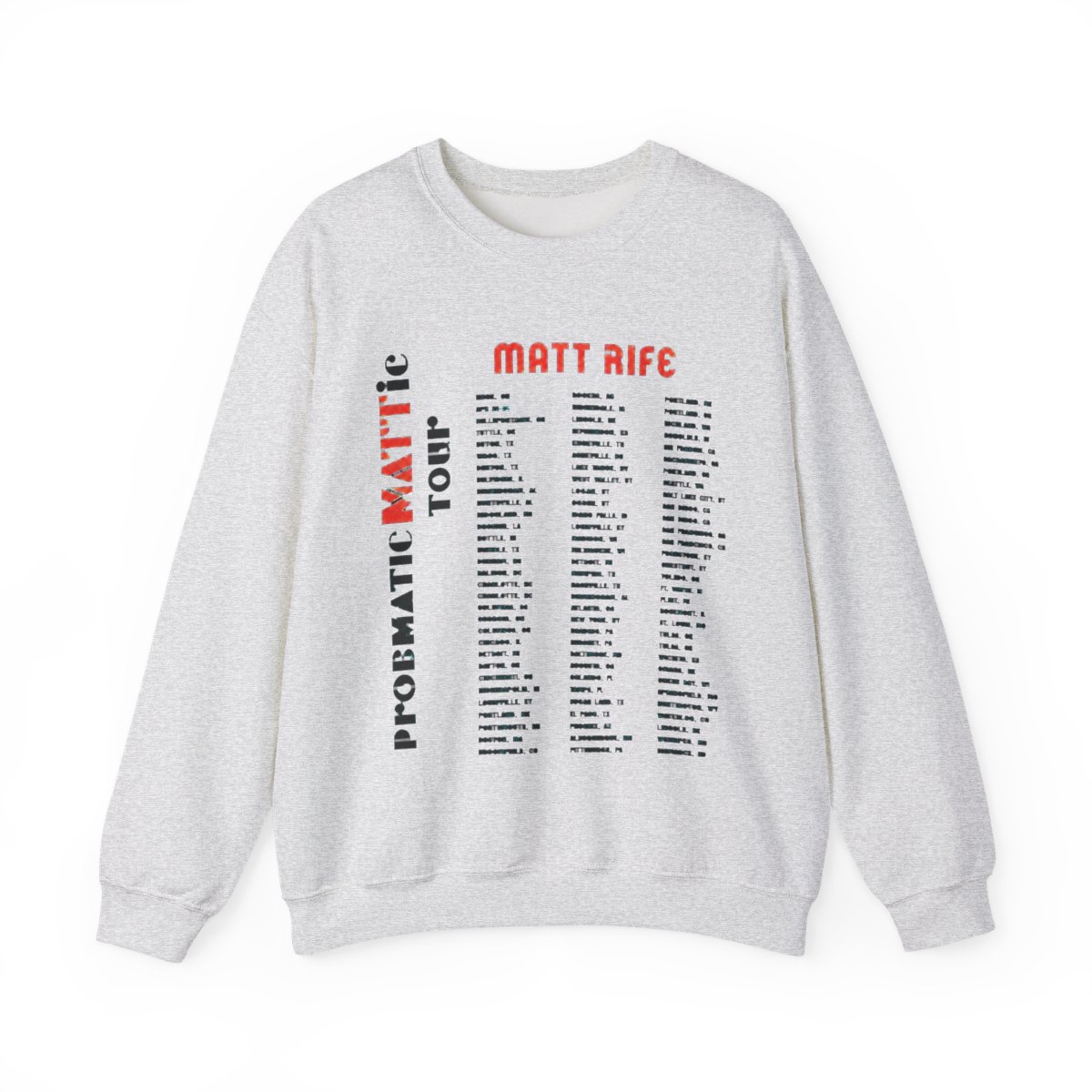 Matt Rife Merch Sweatshirts MATT RIFE Tour Short Sleeve ProbleMATTic Tour Tee Crewneck Casual Tee Shirt, White, Large - alternate angle 3, merchandise