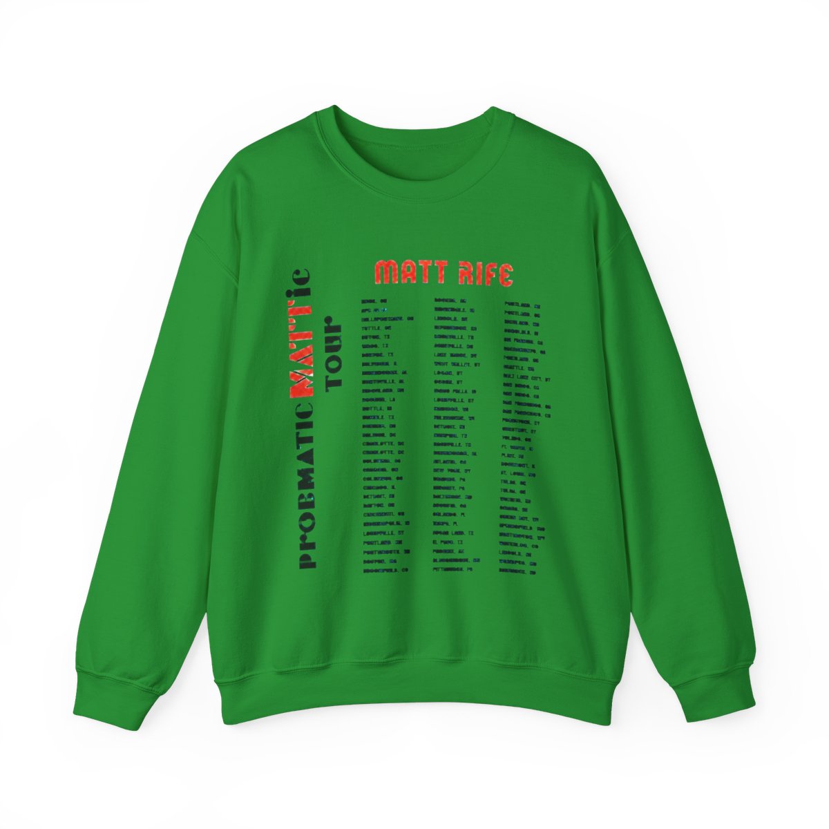 Matt Rife Merch Sweatshirts MATT RIFE Tour Short Sleeve ProbleMATTic Tour Tee Crewneck Casual Tee Shirt, White, Large - Official Sweatshirts merchandise