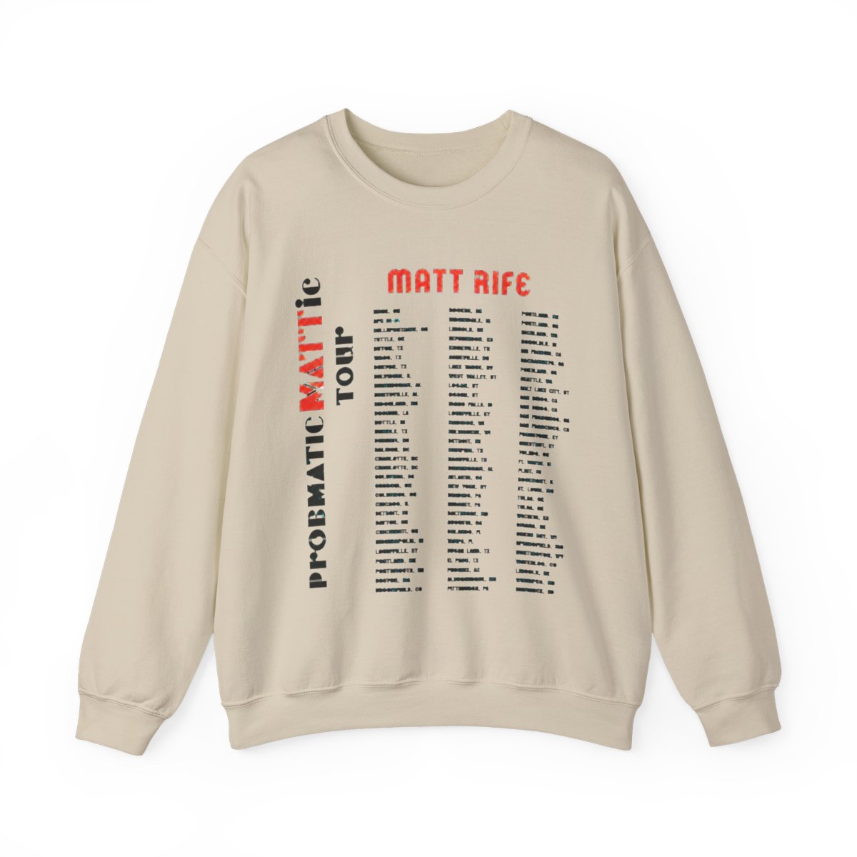 Matt Rife Merch Sweatshirts MATT RIFE Tour Short Sleeve ProbleMATTic Tour Tee Crewneck Casual Tee Shirt, White, Large - alternate angle 5, merchandise