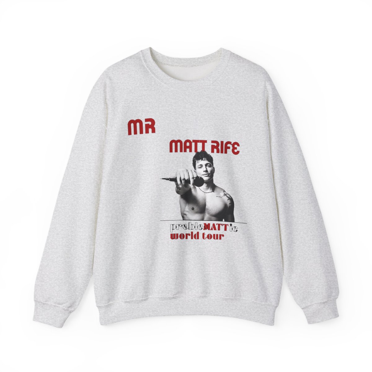 Droomdy Matt Rife Merch Sweatshirts MATT RIFE Short Sleeve probleMATTic Tour Tee Crewneck Casual tee Shirt S Black - alternate angle 4, merchandise